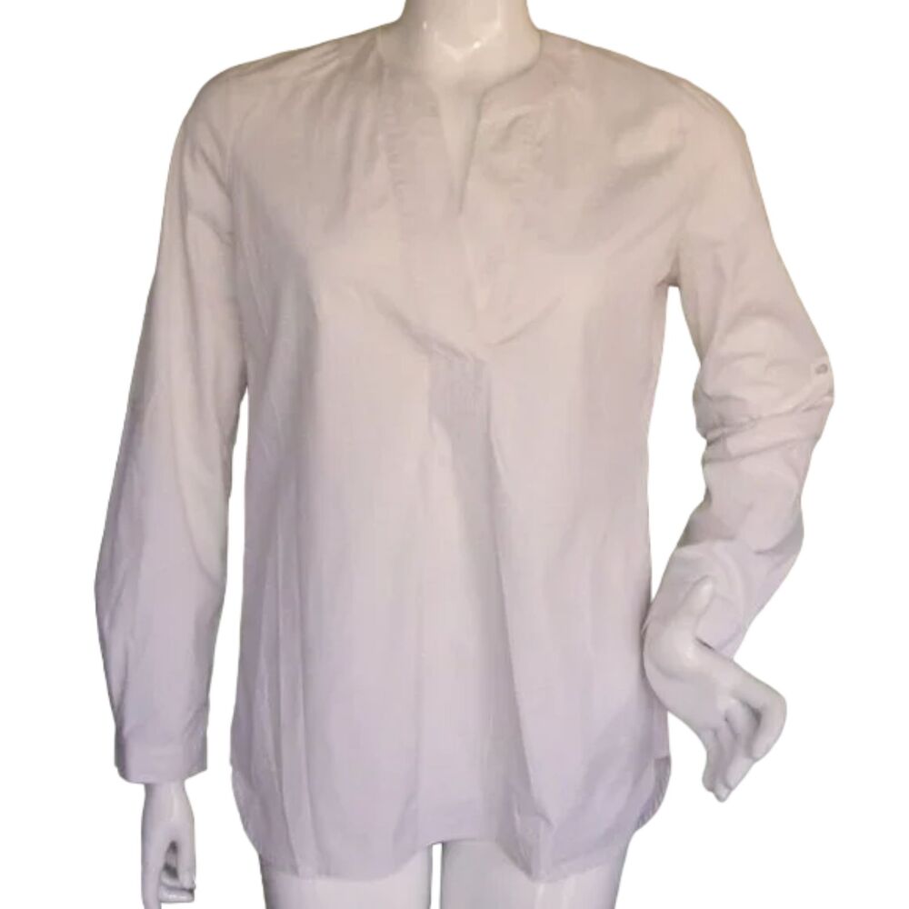 DIANE VON FURSTERBERG Blouse/Tunic, 4, Esti, Stretch, Long sleeve, Off-white